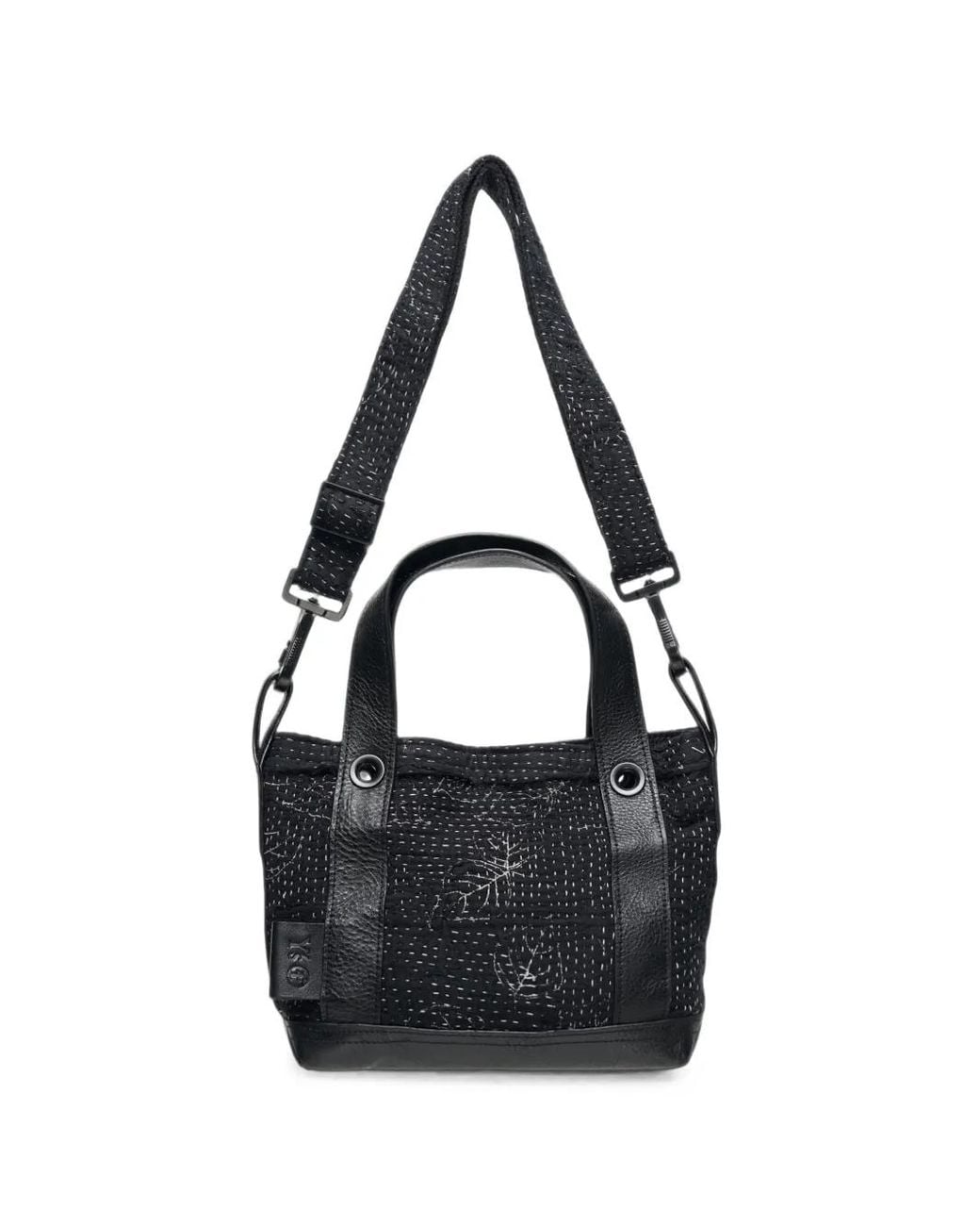 Y's Yohji Yamamoto Black X Faf Kantha Cotton Tote Bag