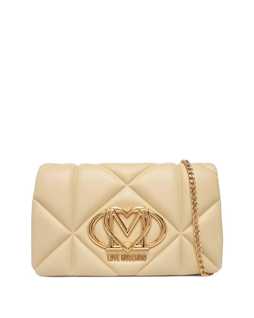 Love Moschino Natural Diamond-Quilted Crossbody Bag