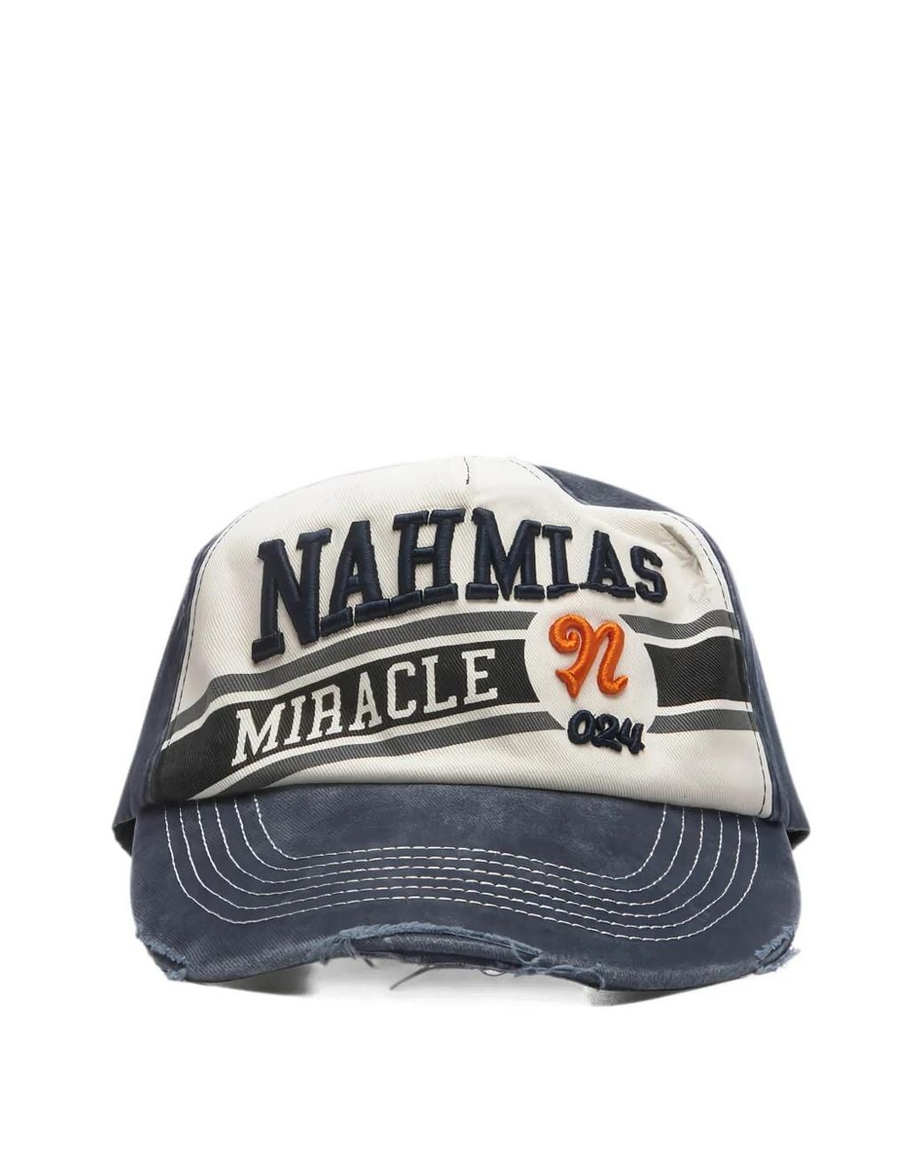 NAHMIAS Blue Coastal Sport Distressed Cap for men
