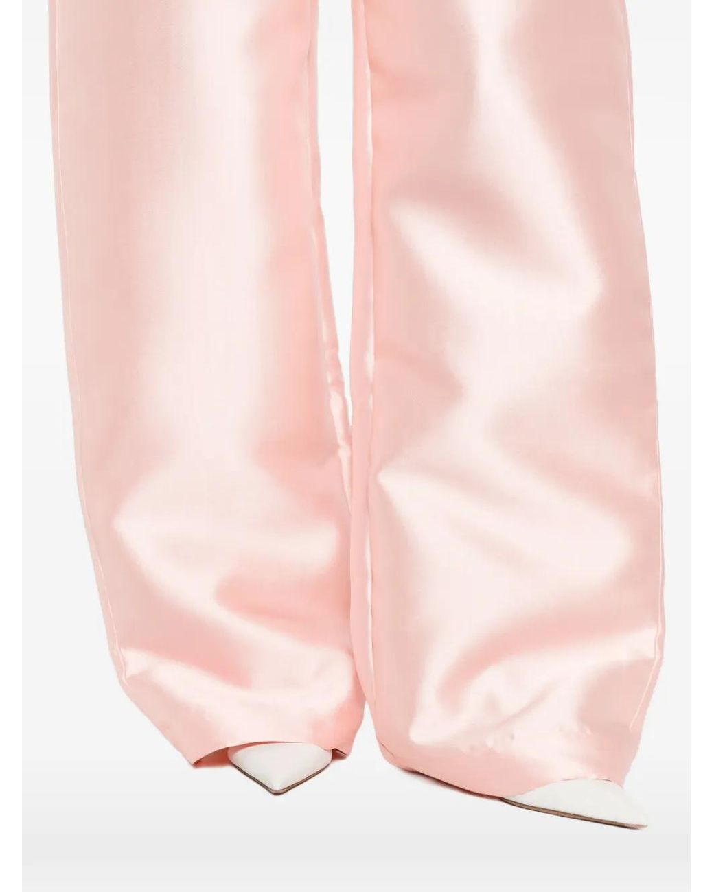 Marques'Almeida Pink Mikado Belt-Loop Trousers