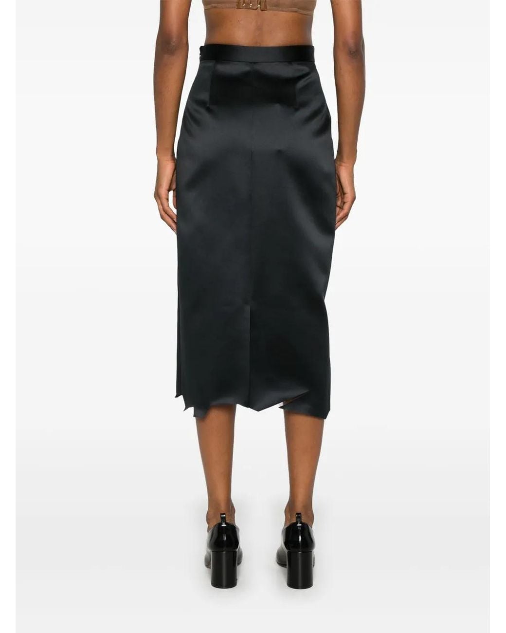 Viktor & Rolf Black Asymmetric-Hem Midi Skirt