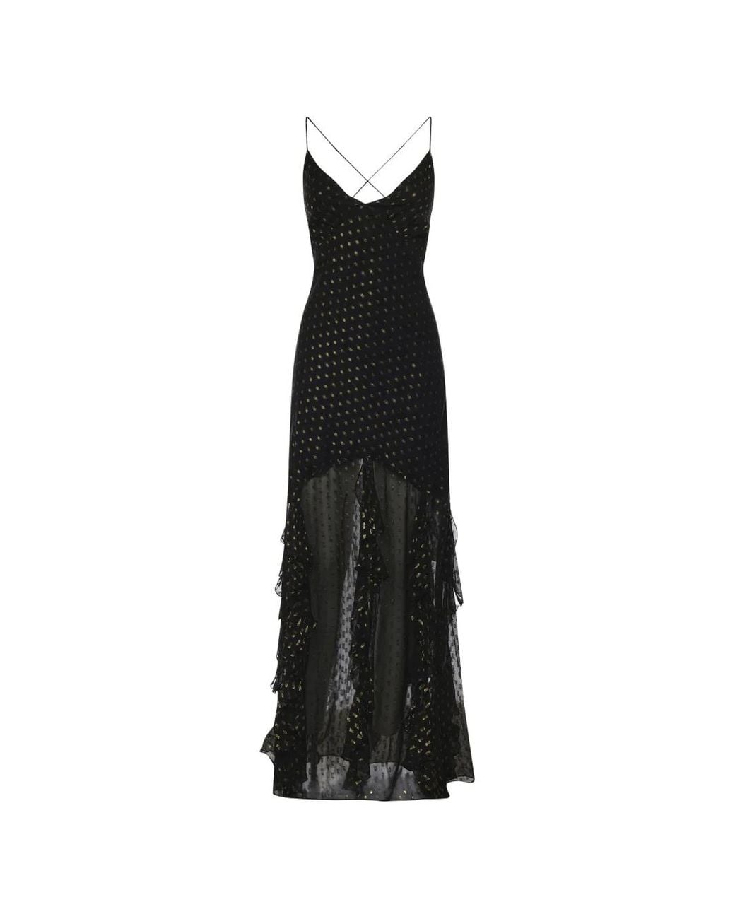 For Love & Lemons Elea Polka Dot Maxi Dress in Black | Lyst