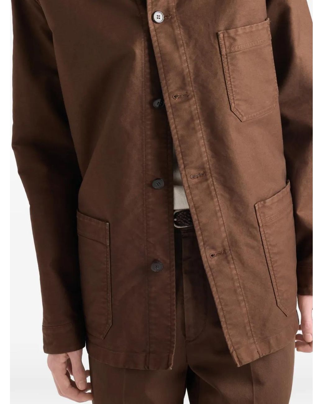 Prada Brown Cotton Blouson Jacket for men