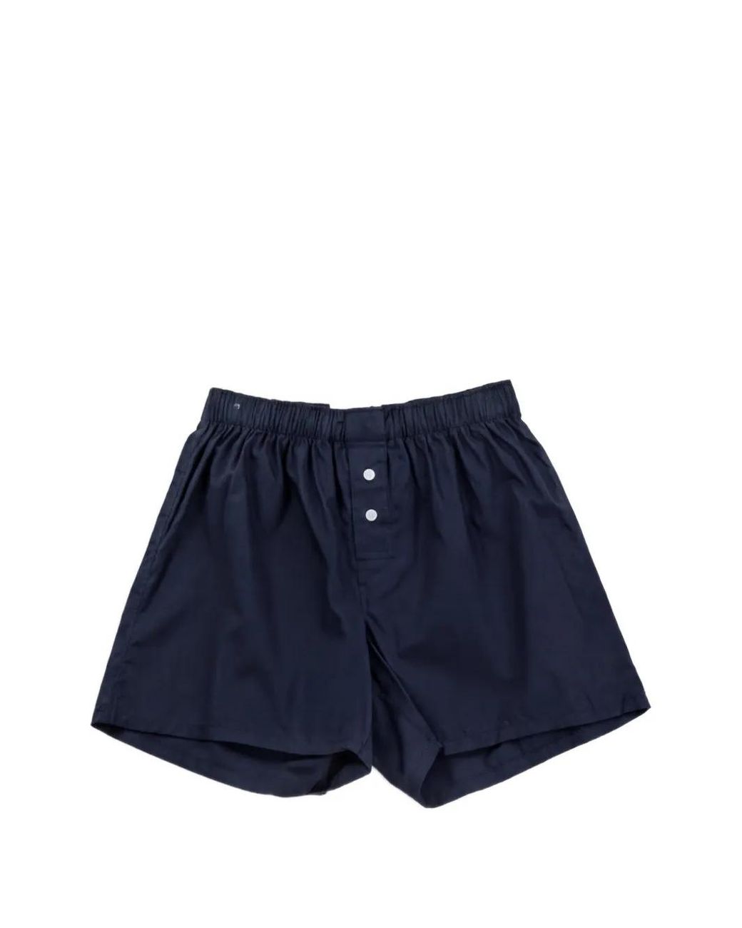 Handvaerk Blue Elasticated Button-Front Boxer Shorts for men