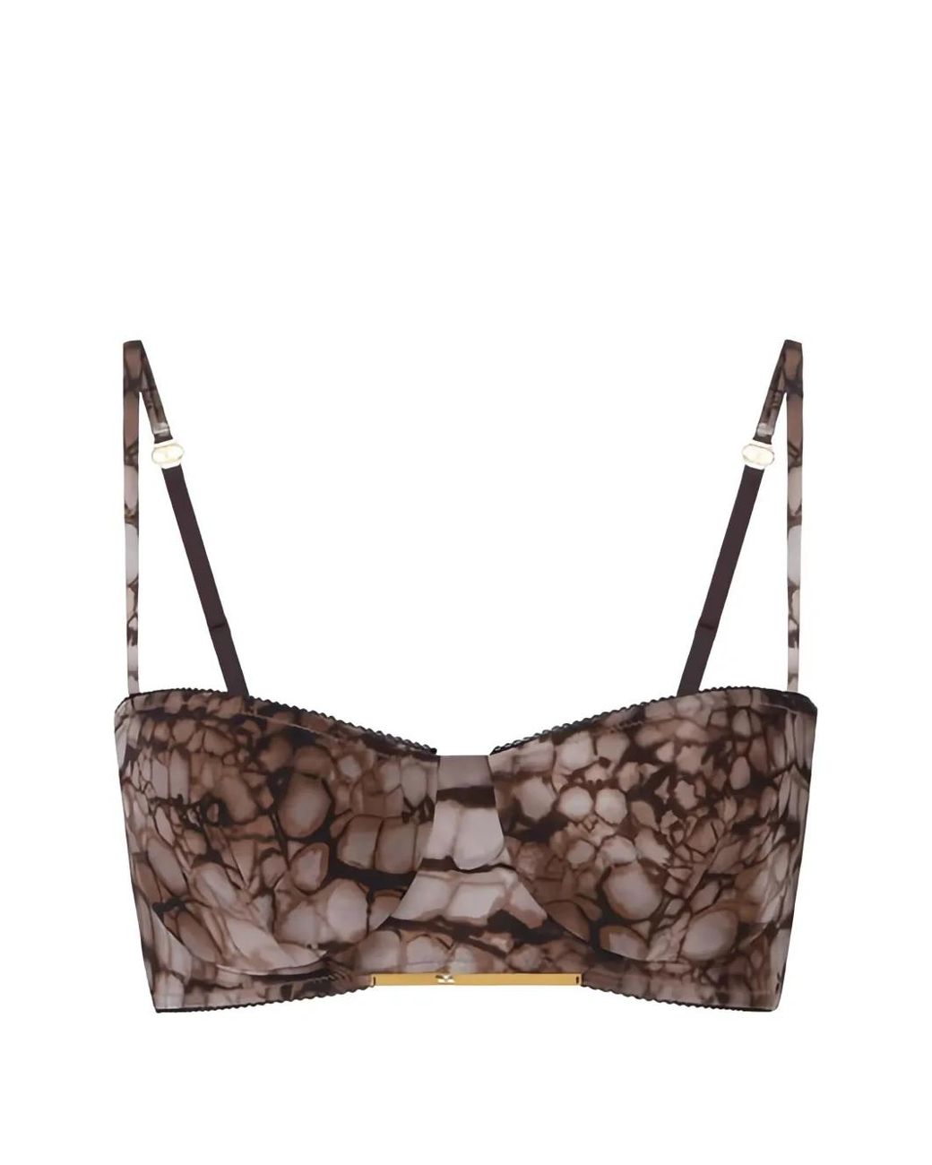 Elisabetta Franchi Brown Alligator-Patterned Bra