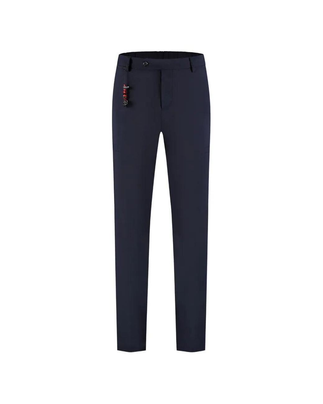 Marco Pescarolo Blue Button-Fastening Beaded-Charm Trousers for men
