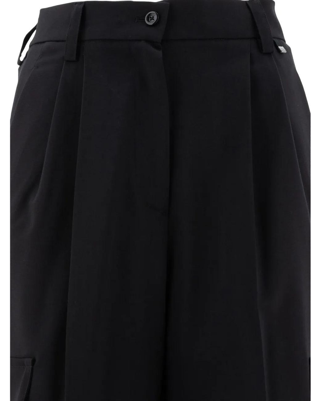 Herno Black Wool Blend Cargo Trousers