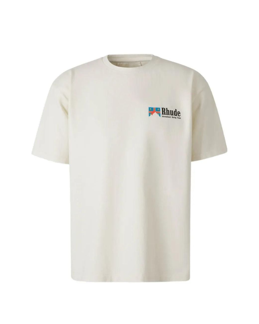 Rhude White Logo-Print Cotton T-Shirt for men