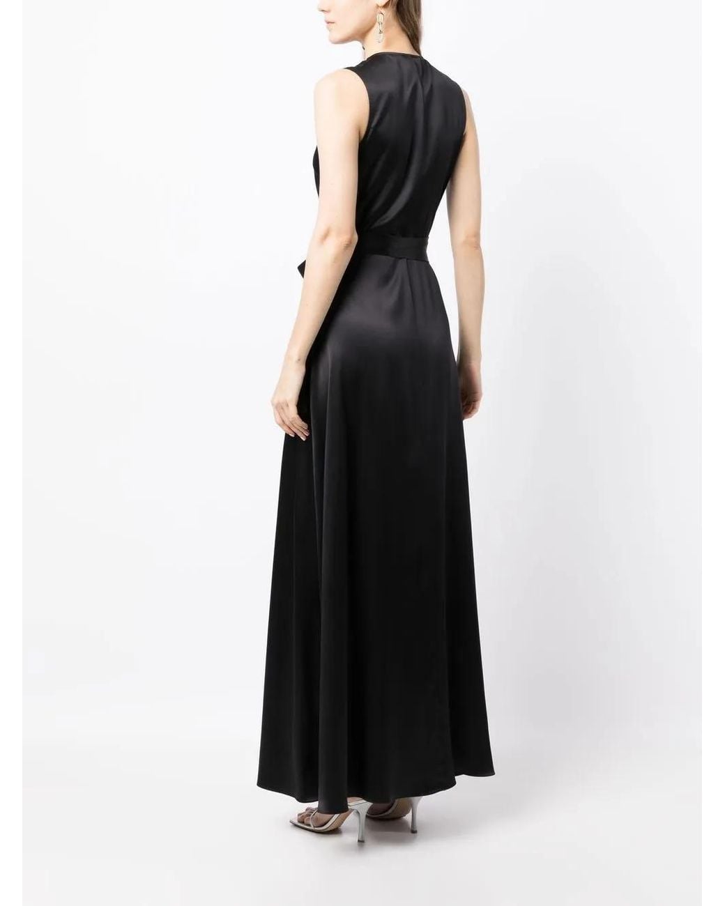 Voz Black Frontward Wrap Dress