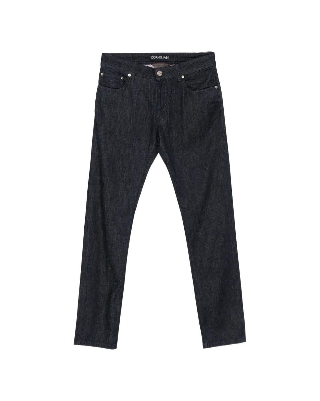 Corneliani Blue Logo-Patch Jeans for men