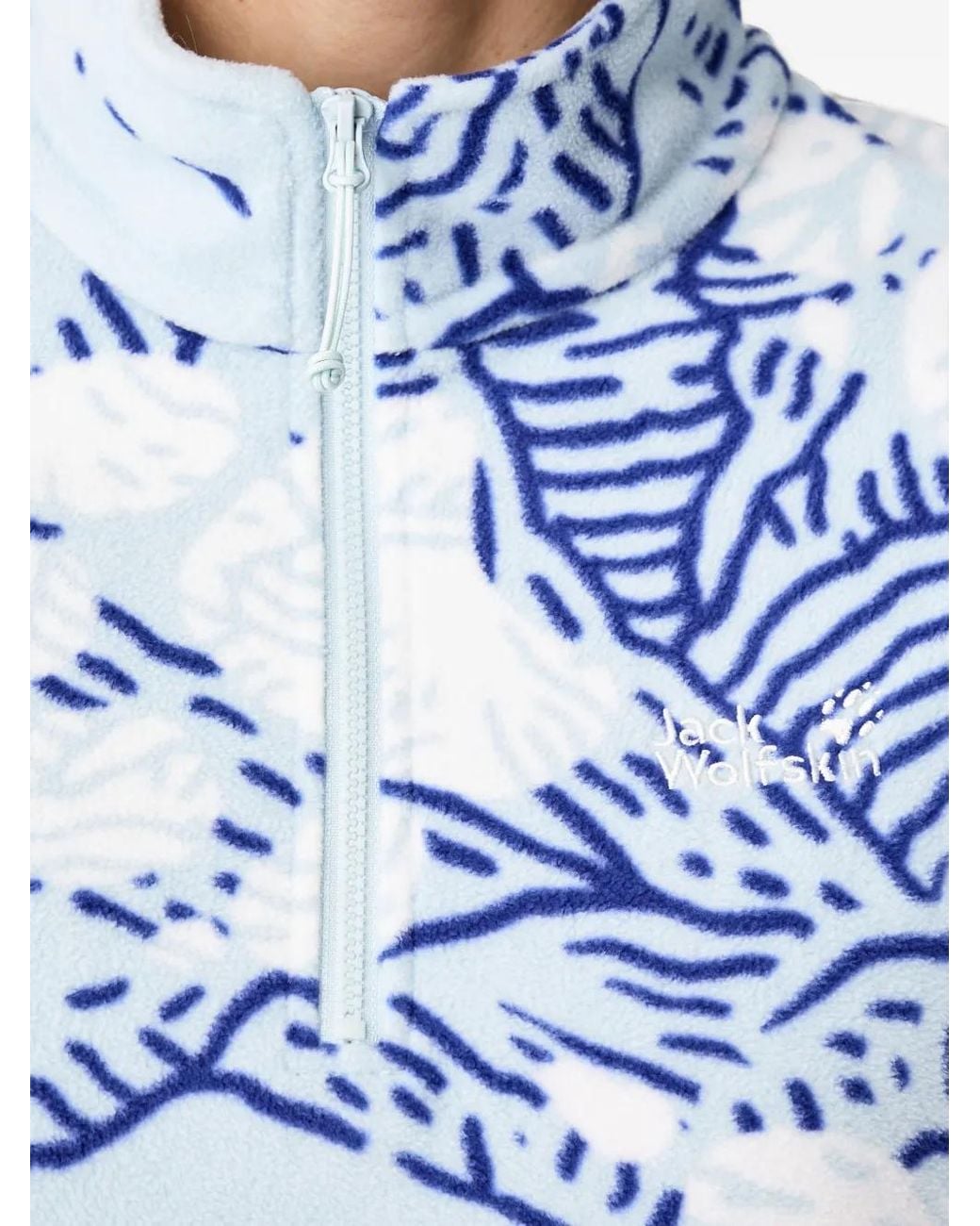 Jack Wolfskin Blue Paw Era 100 Abstract-Print Sweatshirt
