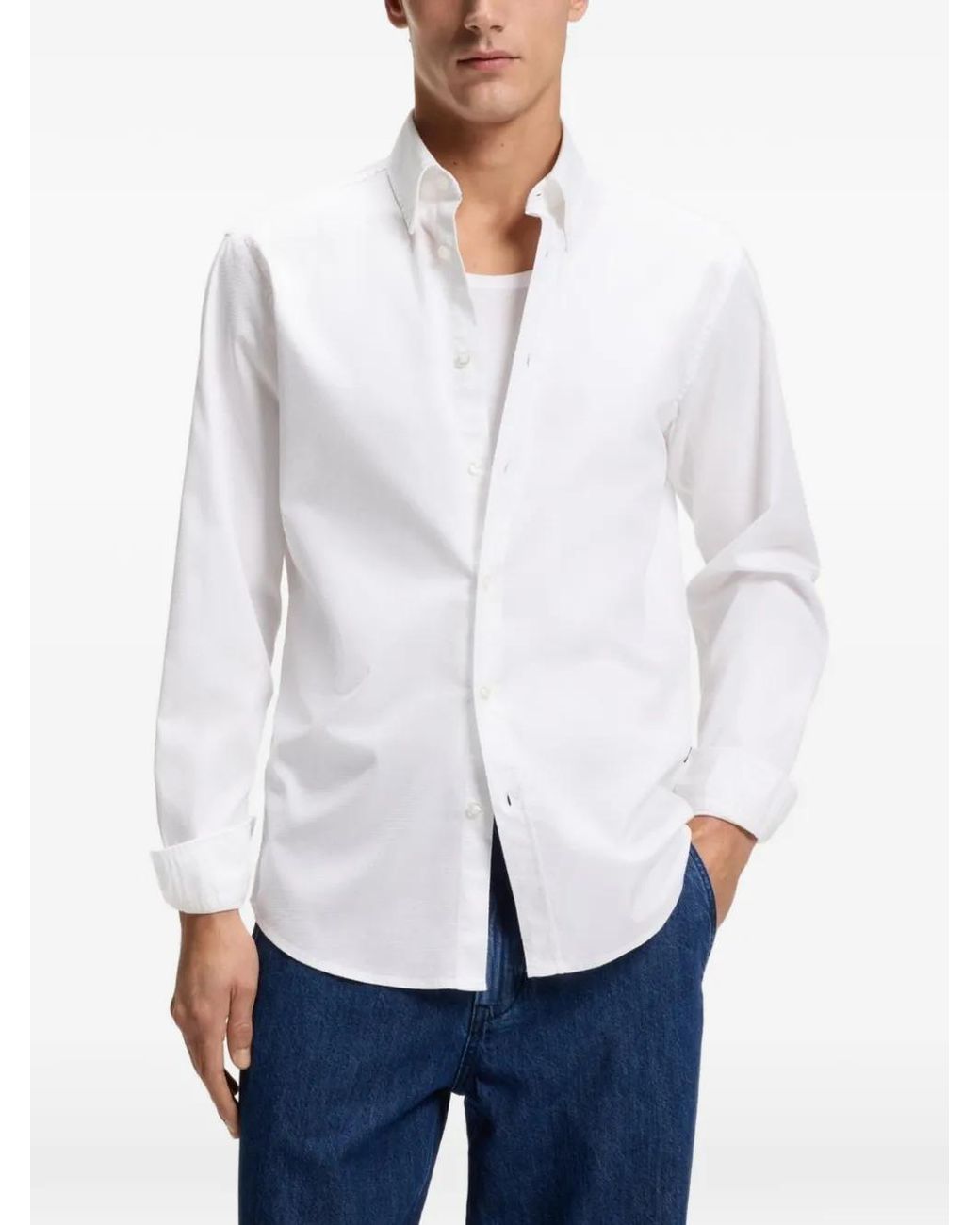 Boss White Regular-Fit Shirt for men