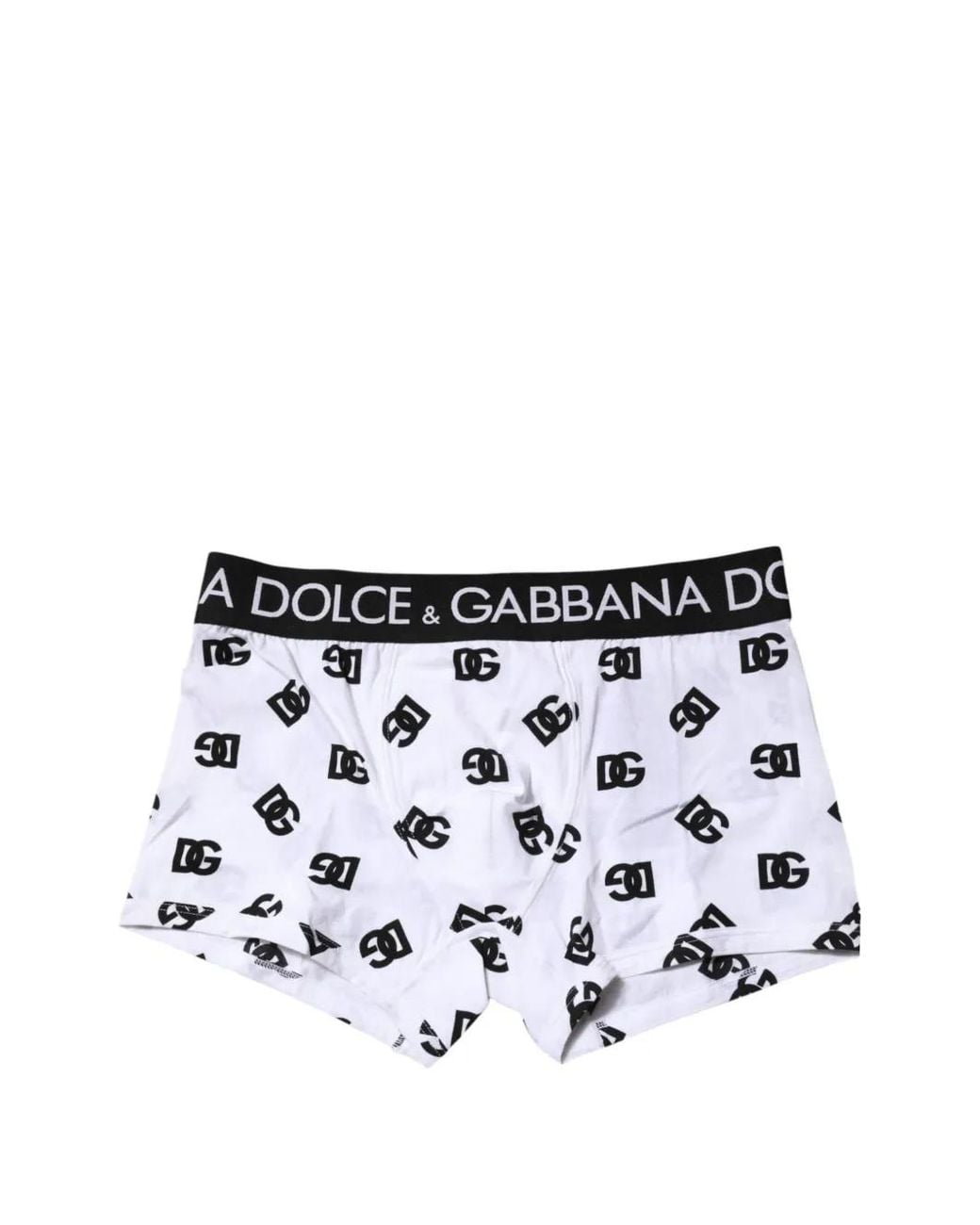 Dolce & Gabbana White Logo-Print Boxer Shorts for men