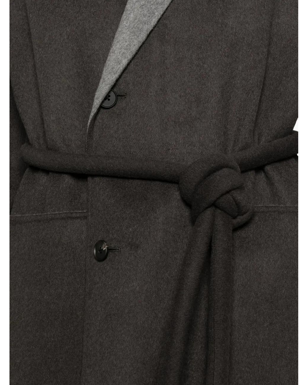 stein Gray Reversible Notched-Lapels Coats