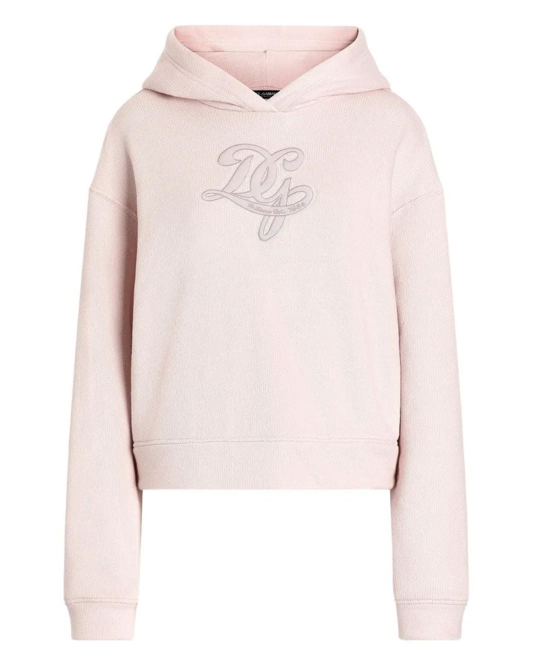 Dolce & Gabbana White Long-Sleeve Embroidered Hoodie