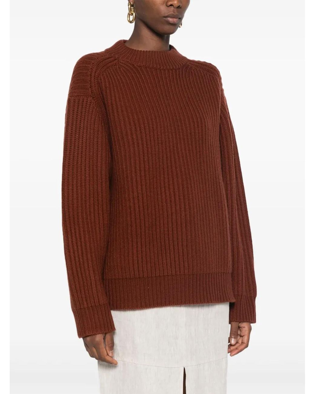 Sofie D'Hoore Brown Pull En Maille Nervurée