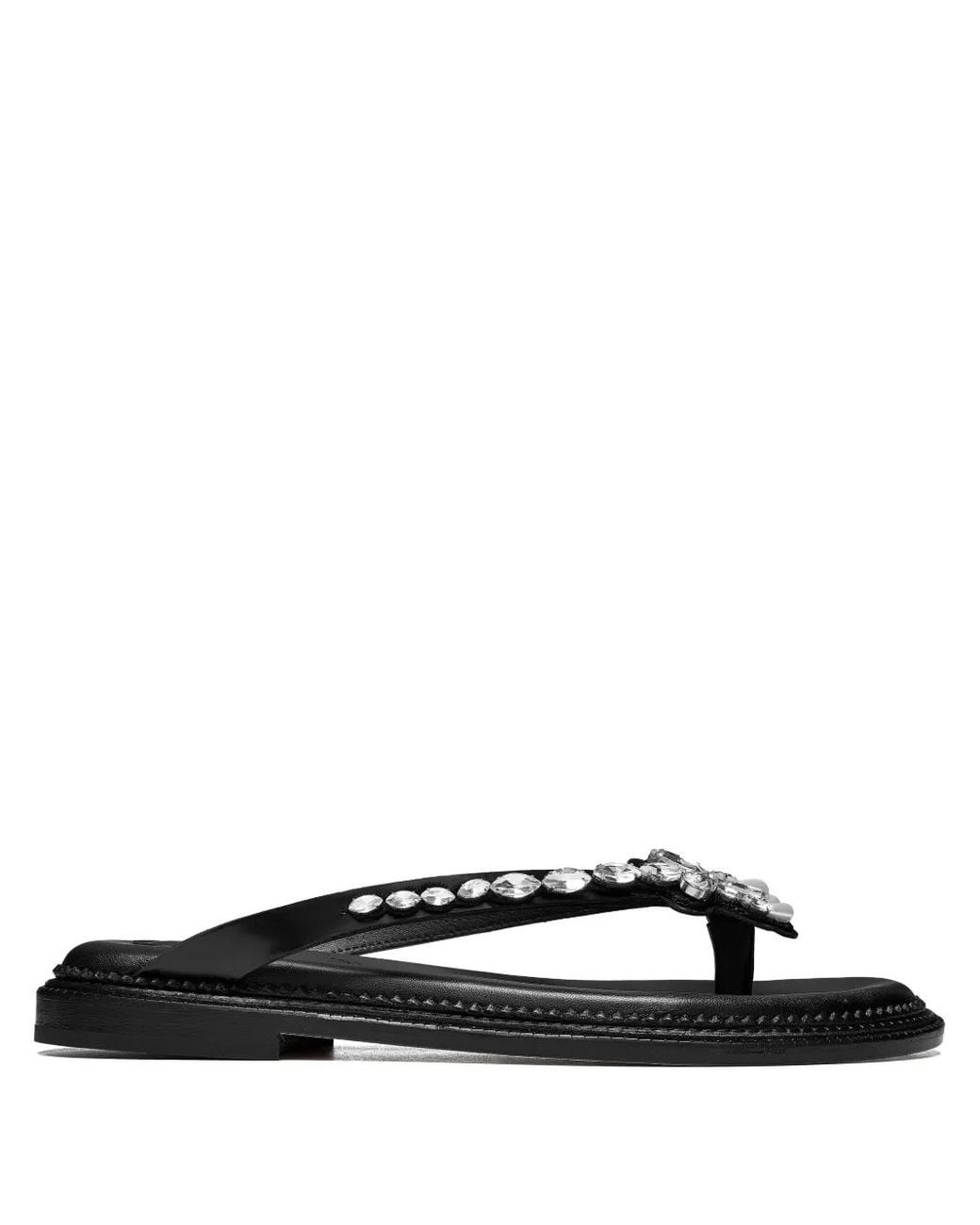 Simone Rocha White Crystal-Embellished Slides