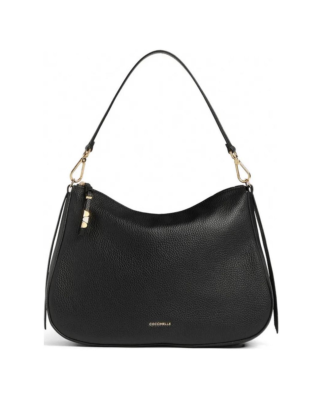 Coccinelle Black Medium Nory Grainy Leather Shoulder Bag