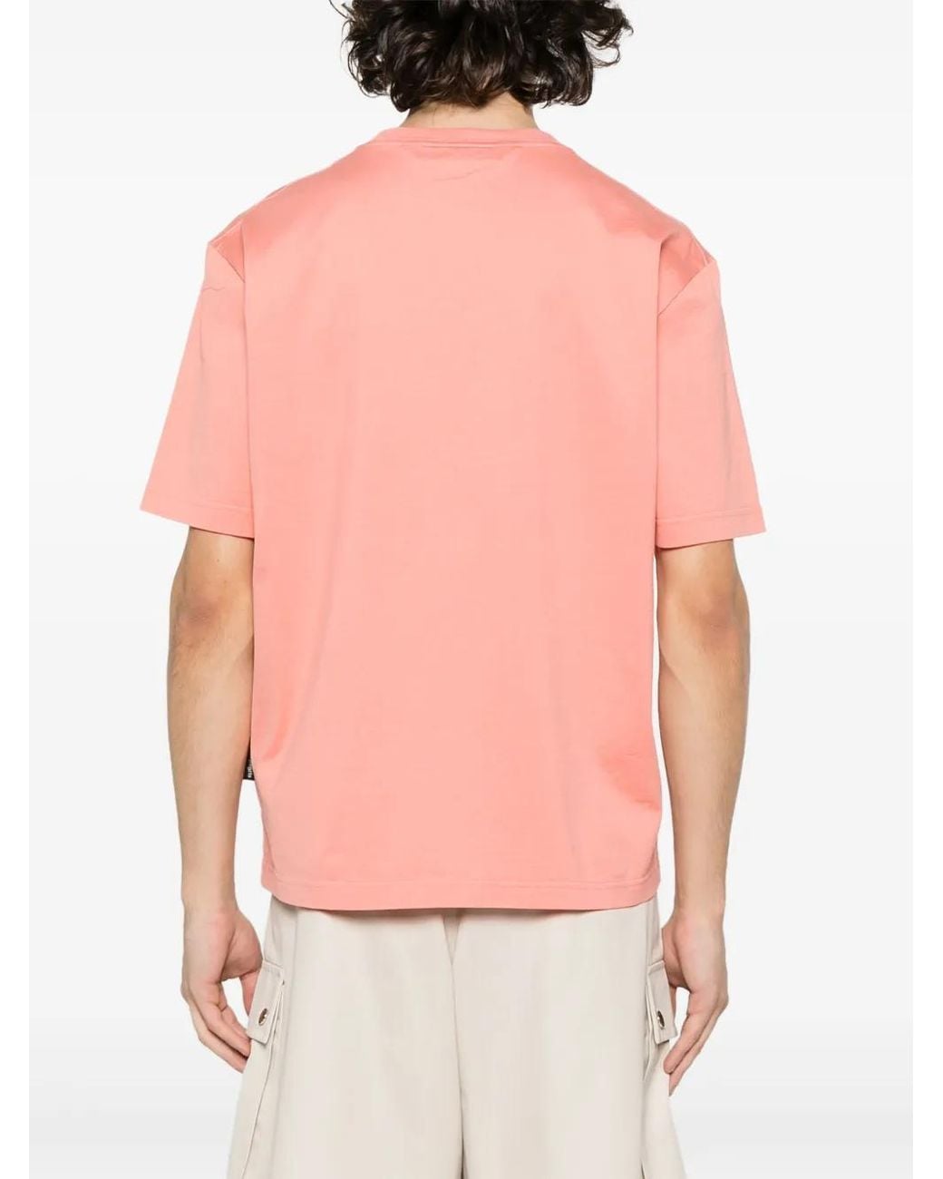 Palm Angels Pink Monogram-Embroidered Cotton T-Shirt for men