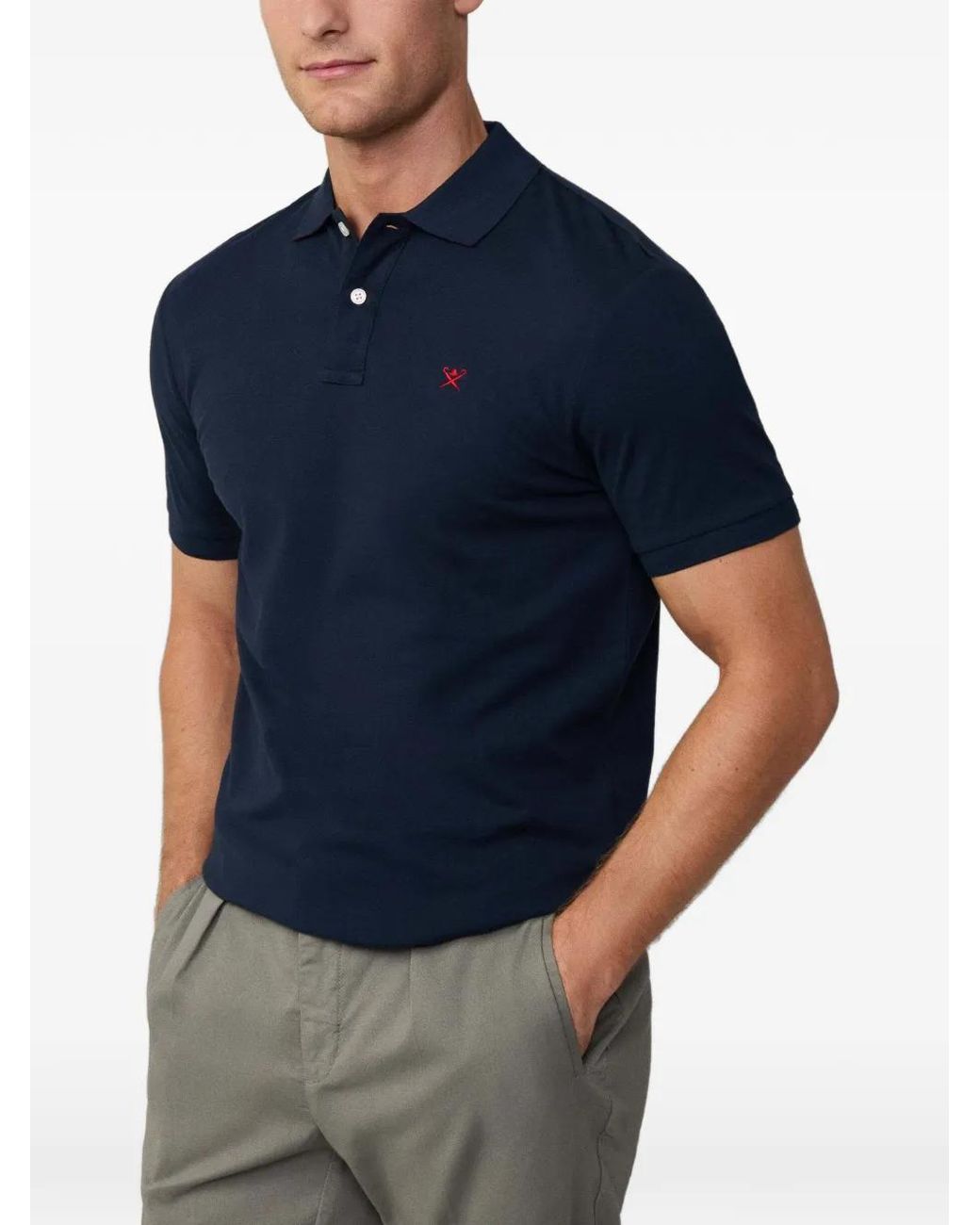 Hackett Blue Polo Shirt Slim Fit Logo for men