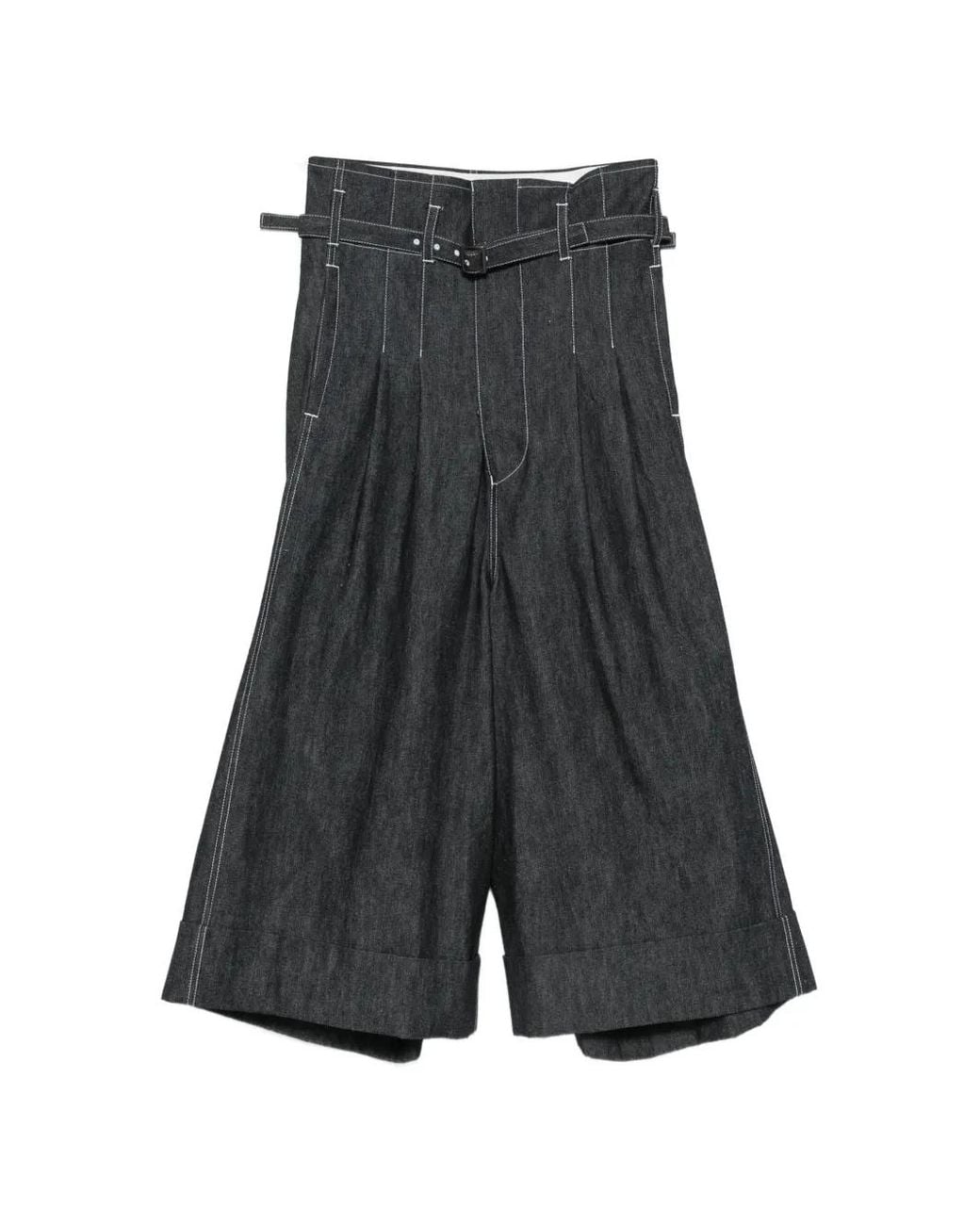 Junya Watanabe Gray Belted Flared-Leg Jeans