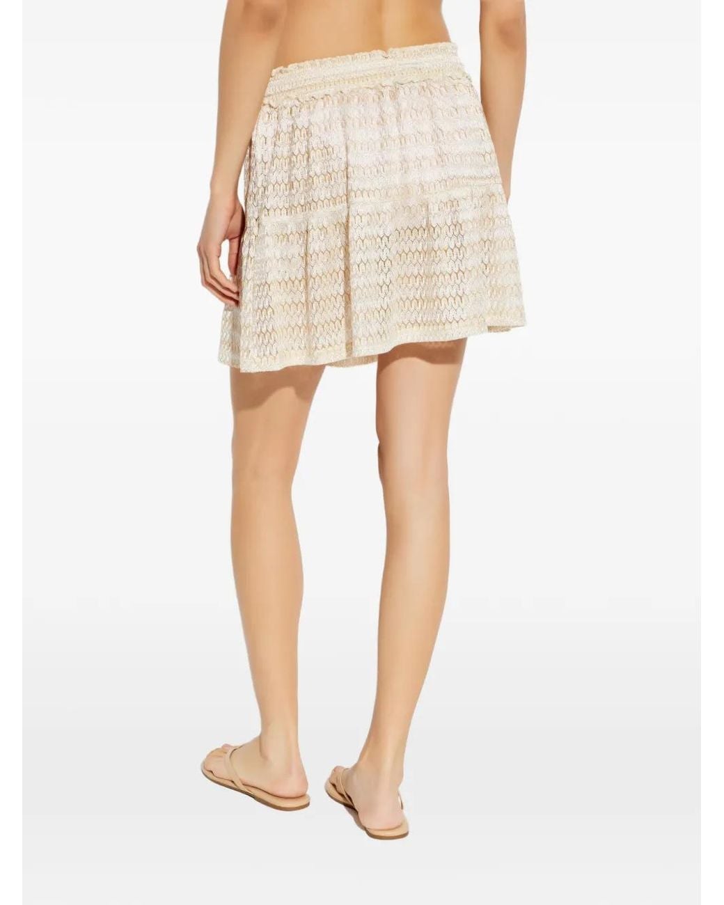 Melissa Odabash Natural Dune Tiered Drawstring Skirt