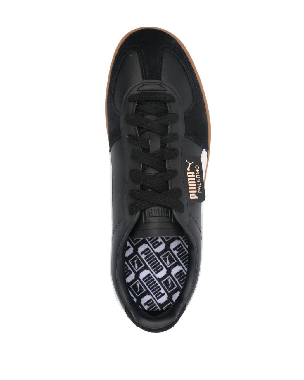 PUMA Black Palermo Leather Sneakers for men