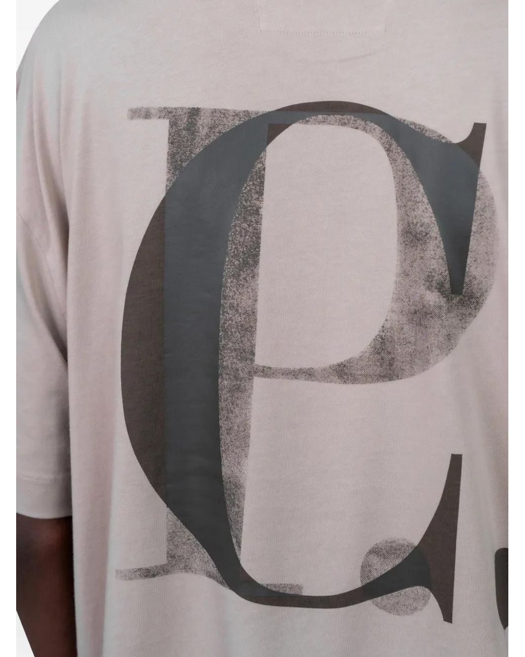 C P Company Gray 30/1 Jersey Short-Sleeve Logo T-Shirt for men
