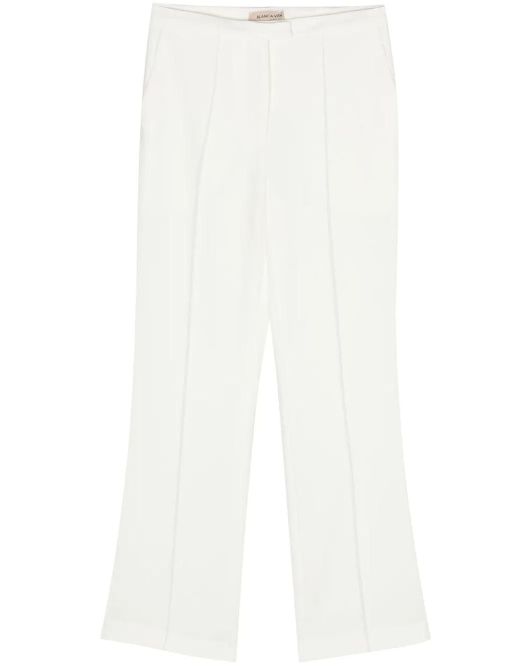 Blanca Vita White Pleomele Cropped Trousers