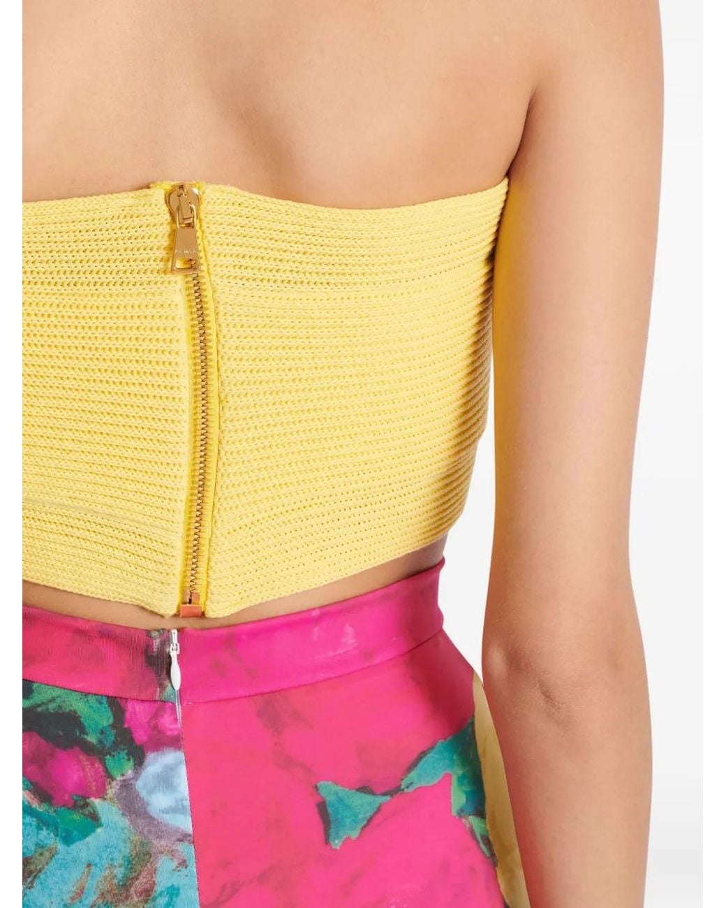 Balmain Yellow Zip-Fastening Top