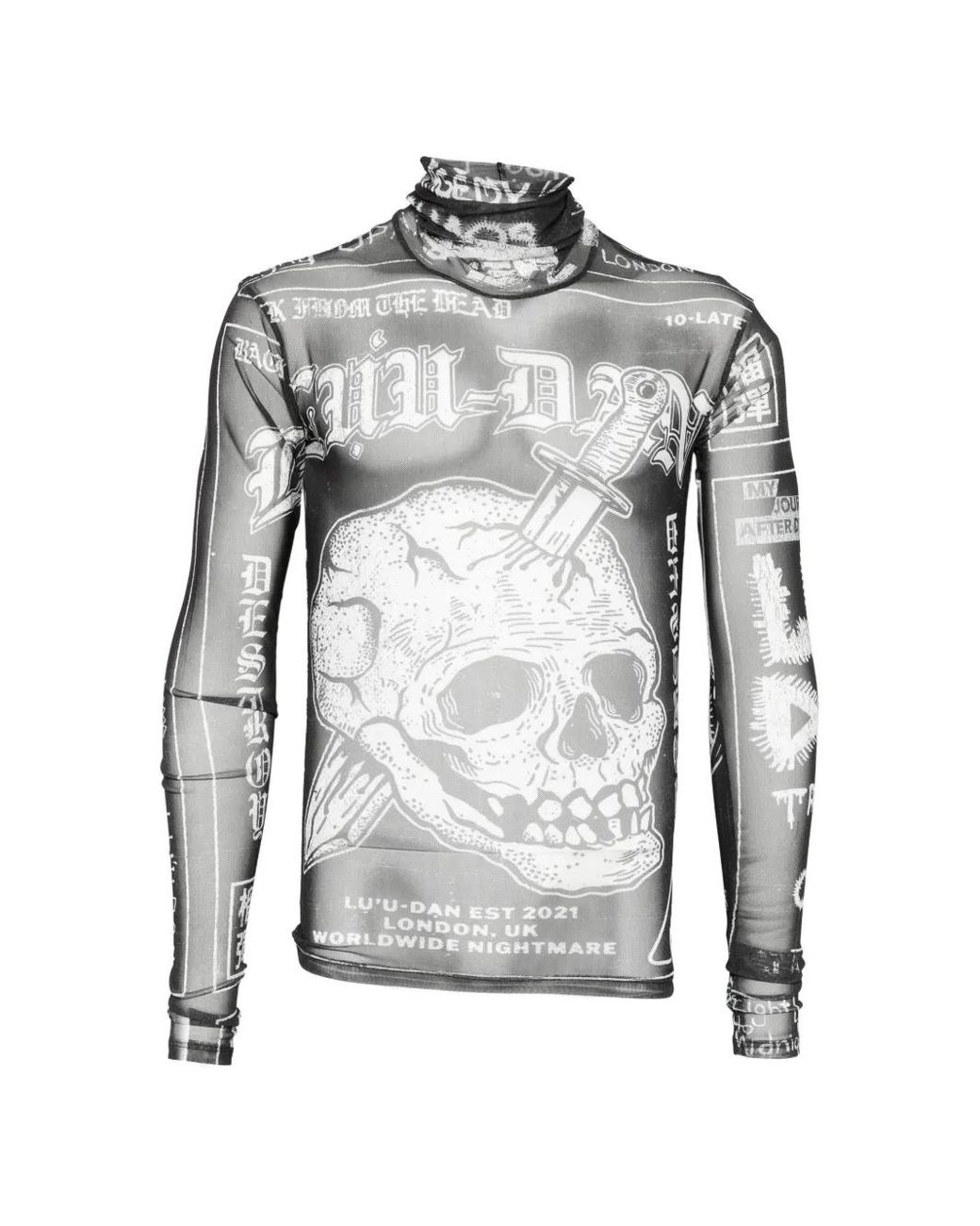 LỰU ĐẠN Gray Masked Mesh Top T-Shirt for men