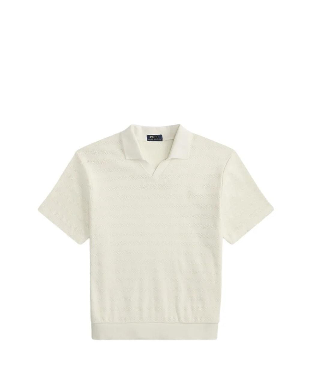 Polo Ralph Lauren White Pointelle-Ribbed Polo Shirt for men
