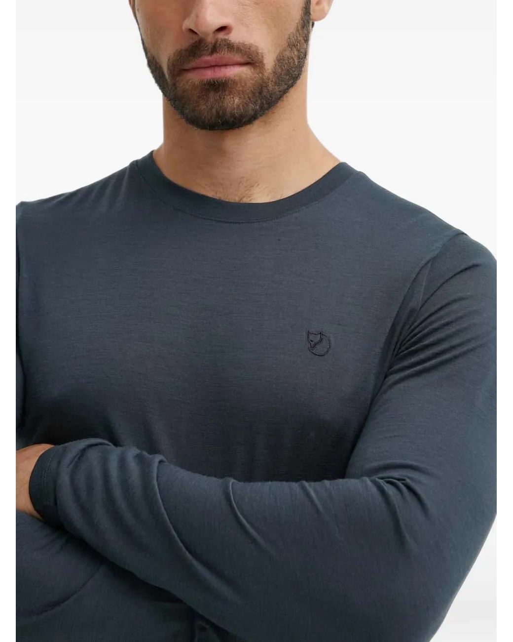 Fjallraven Blue Abisko Long-Sleeve T-Shirt for men
