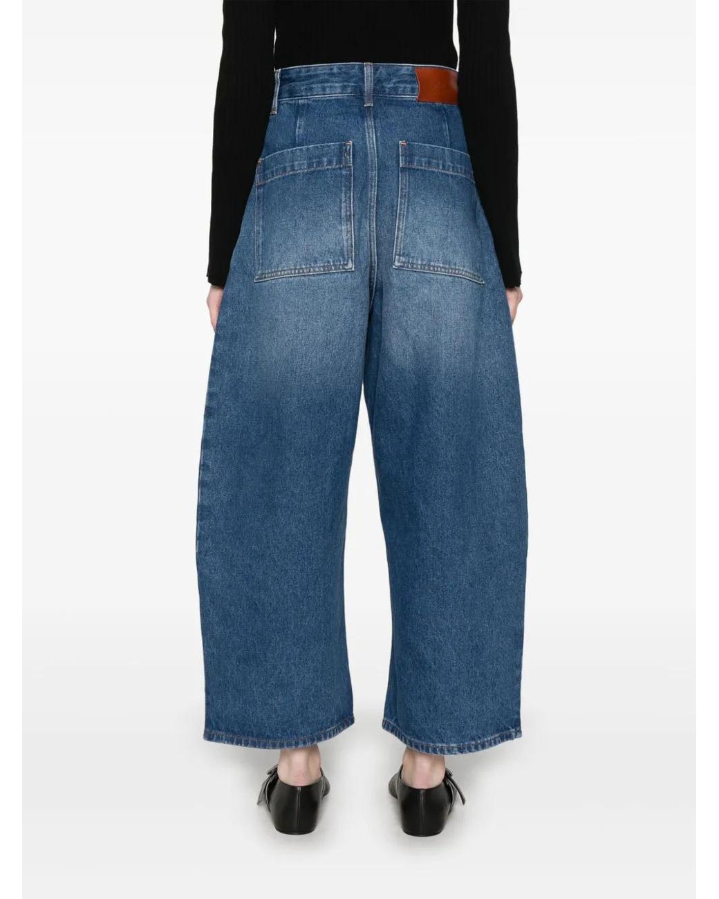 Studio Nicholson Blue Washed Wide-Leg Denim Jeans