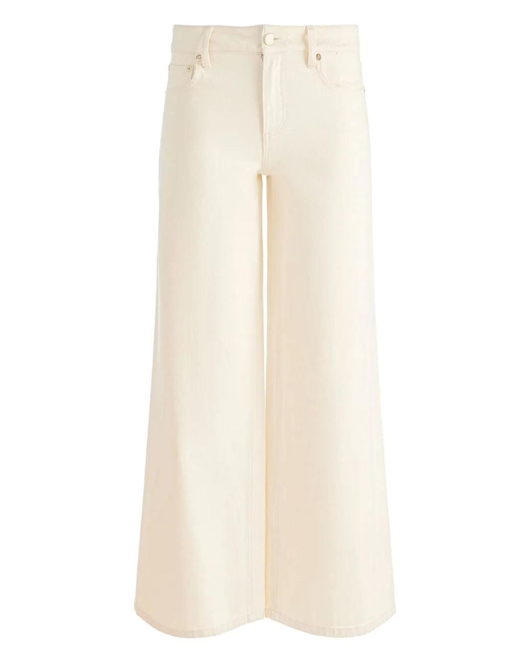Alice + Olivia White Slay Heart Pocket Front Wide-Leg Jeans