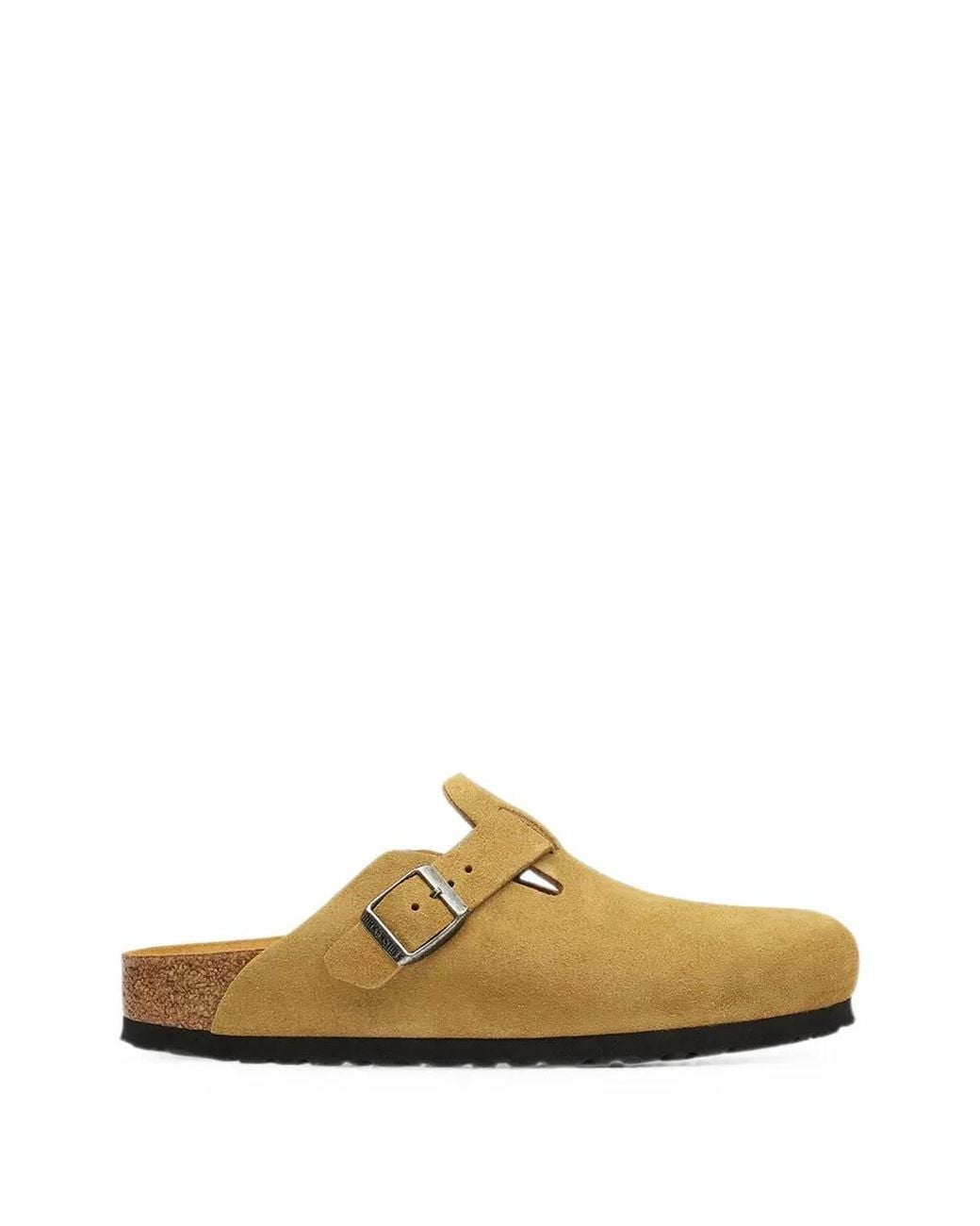 Birkenstock Brown Boston Buckle-Fastening Suede Mules