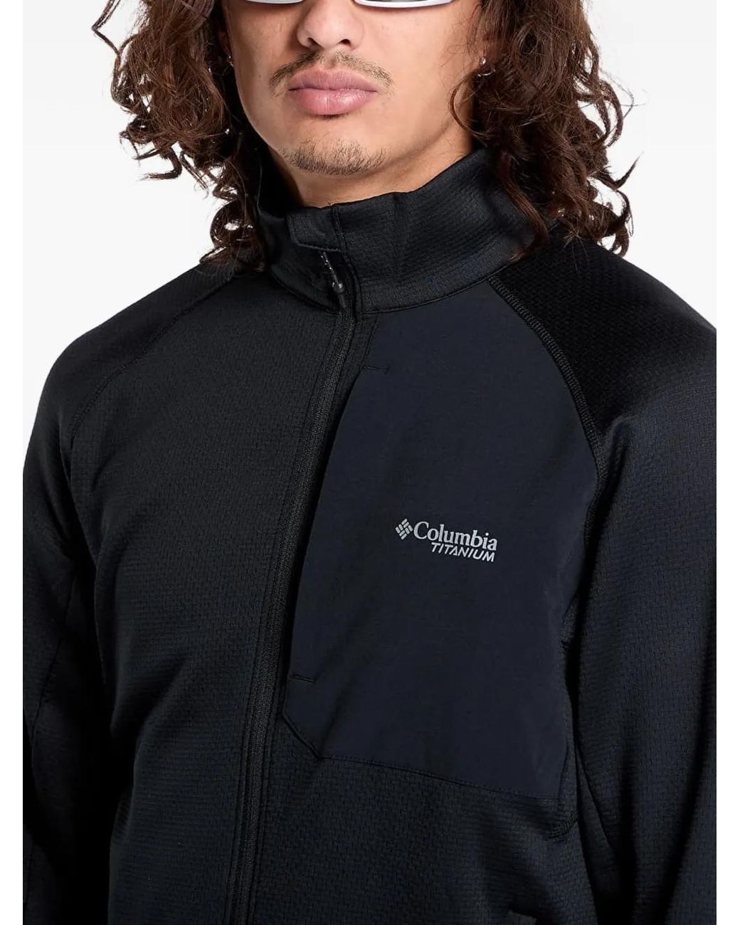 Columbia Blue Sweat-Shirt Grid En Polaire À Fermeture Zippée for men