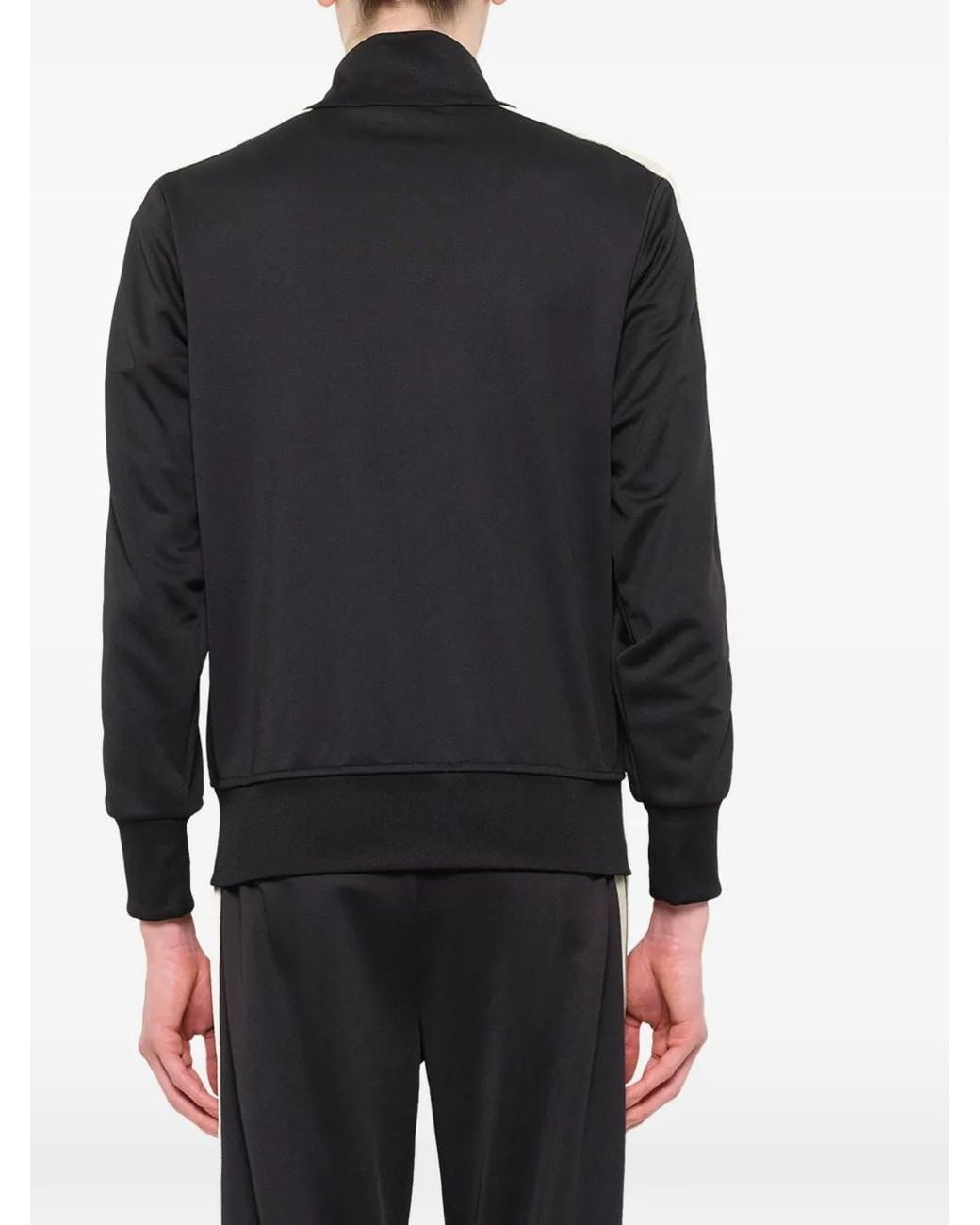 Palm Angels Black Sweat À Logo Brodé Et Manches Rayées for men