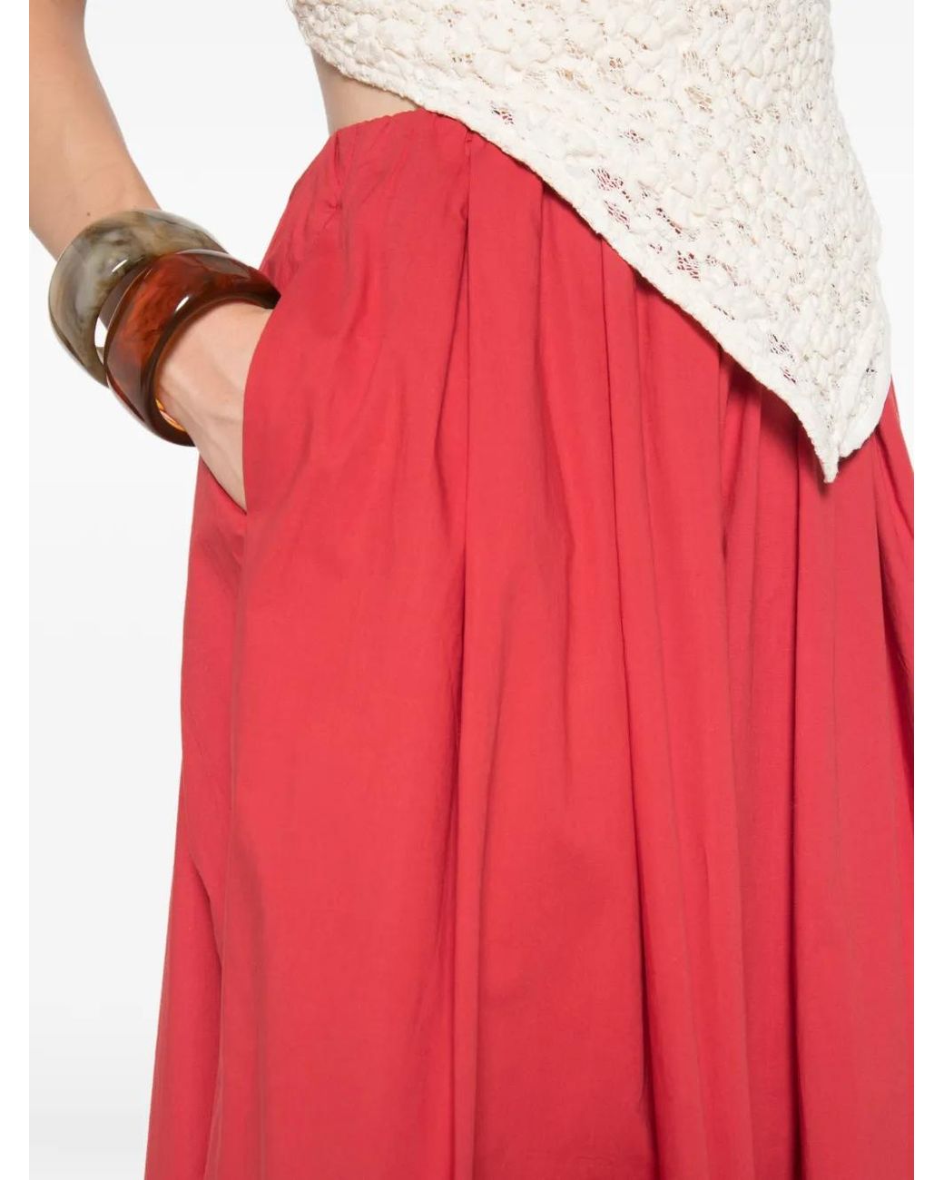 Faithfull The Brand Red Cales Skirt Chilli