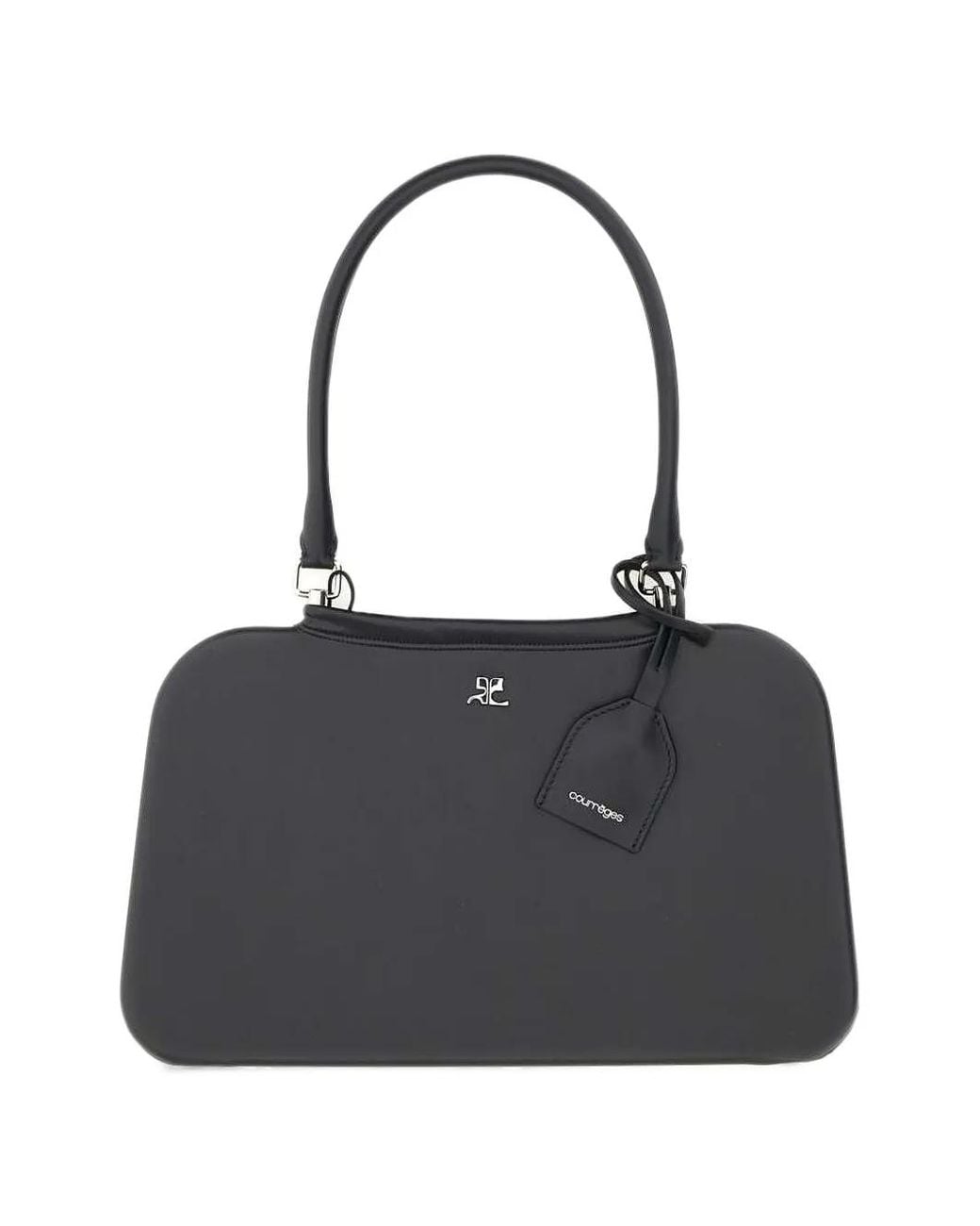 Courreges Black Leather Effect Shadow Bag