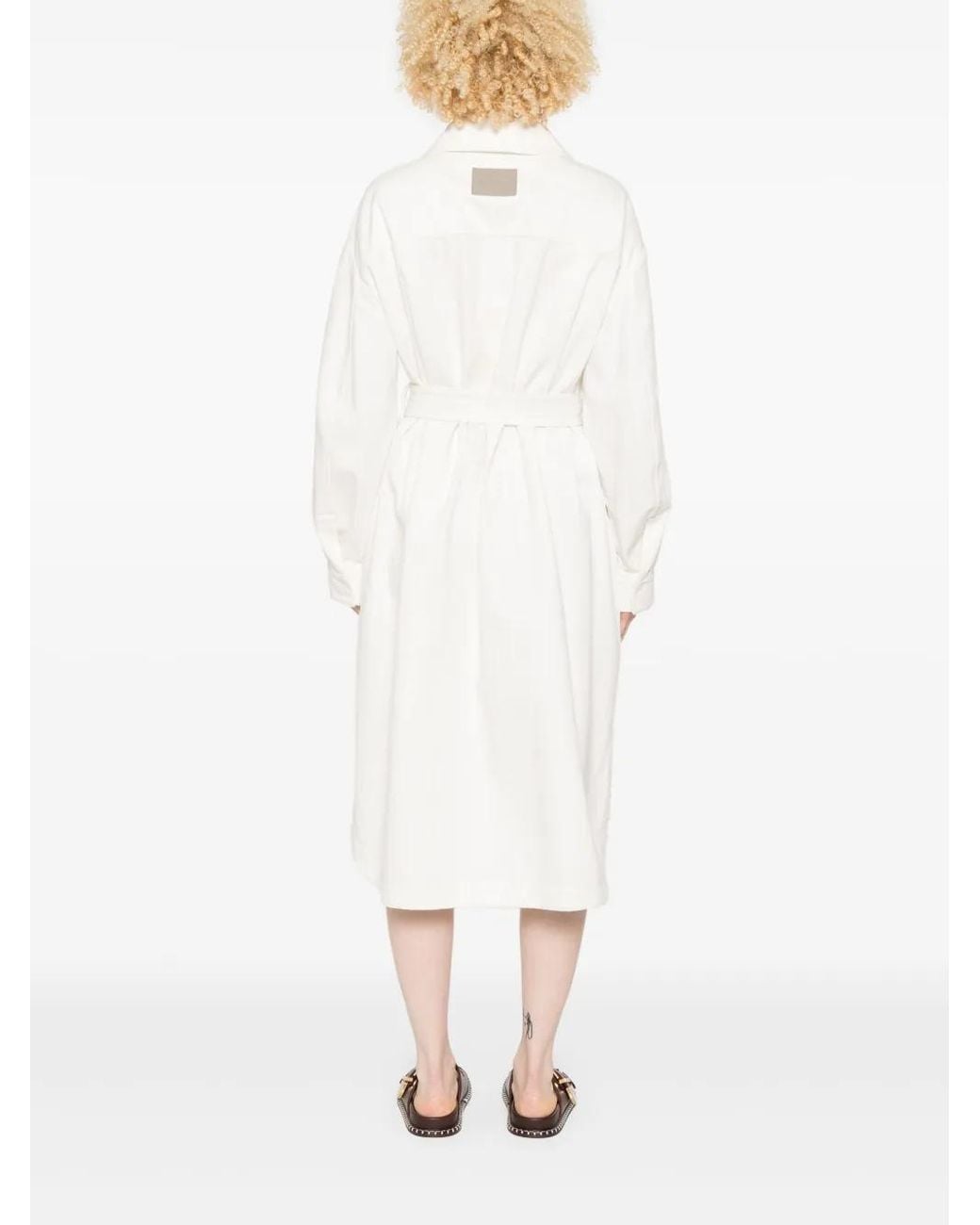 Yves Salomon White Denim Midi Dress