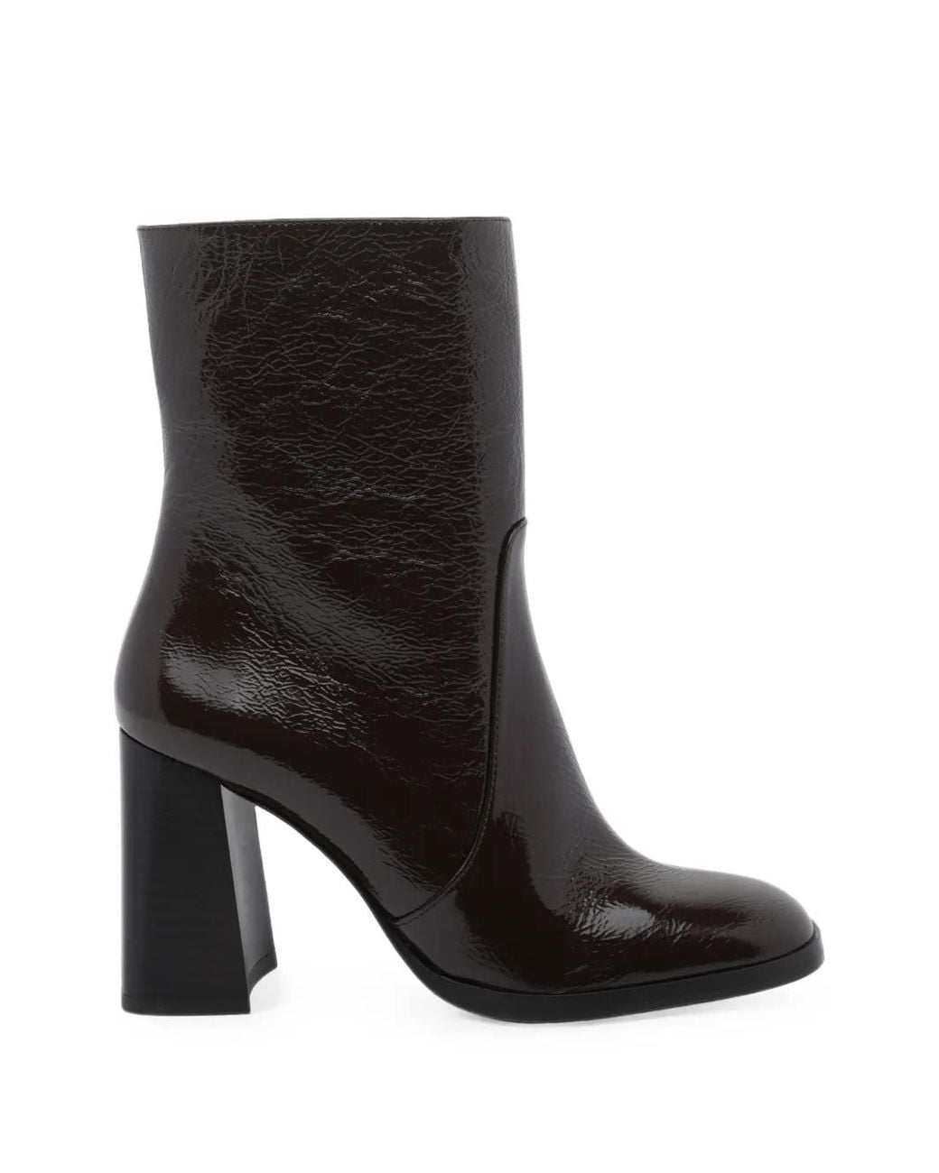 Stuart Weitzman Black Crinkled-Finish Ankle Boots