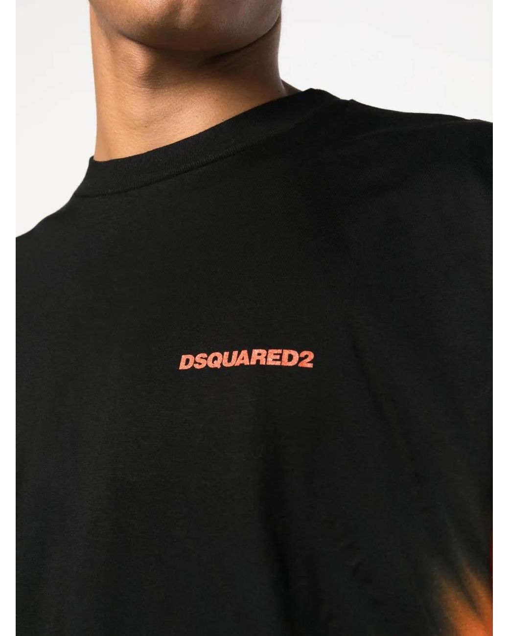 DSquared² Red Tie-Dye Logo-Print T-Shirt for men