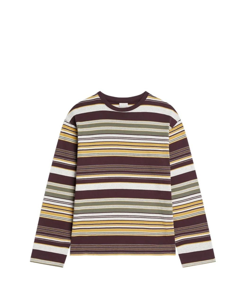 Dries Van Noten Red Striped Cotton T-Shirt for men