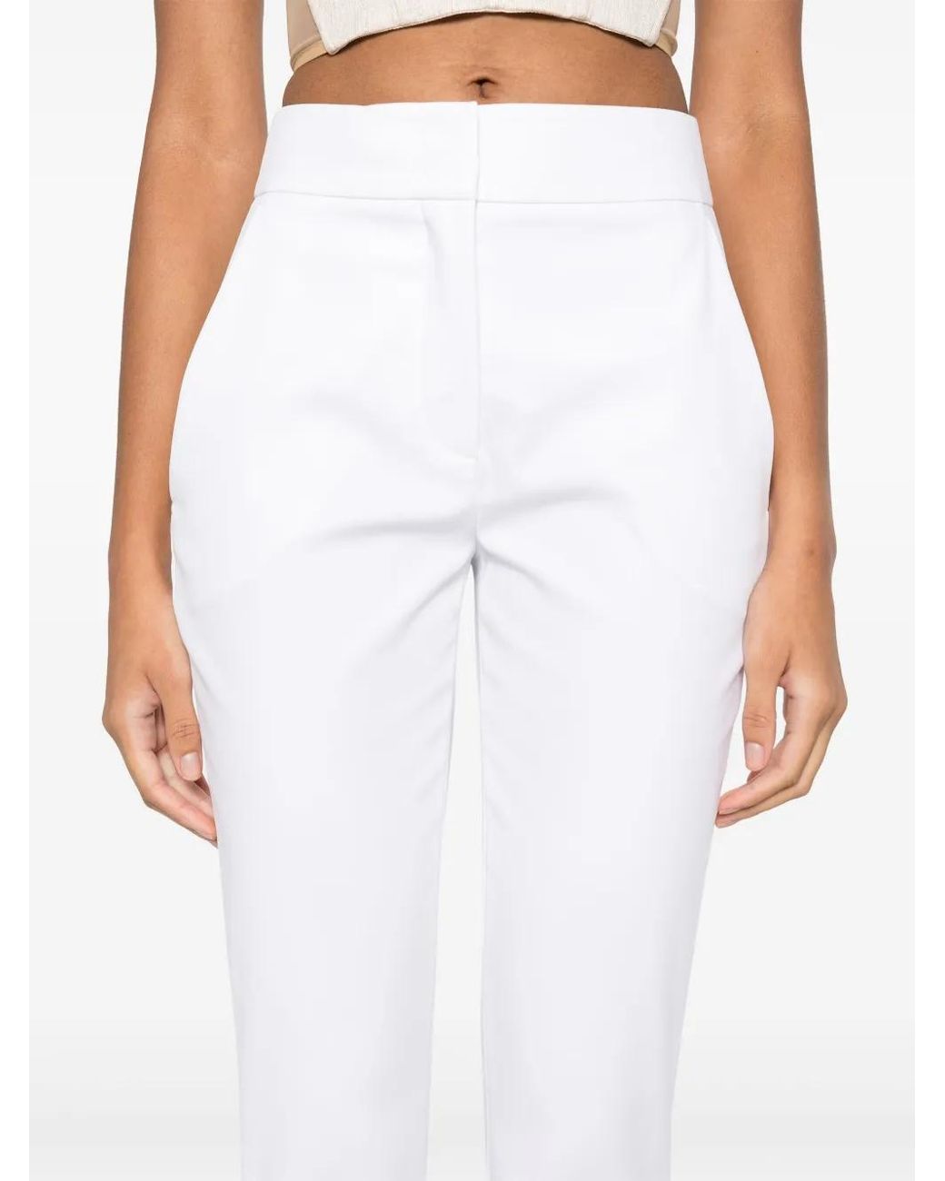 Genny White Twill Flared Trousers