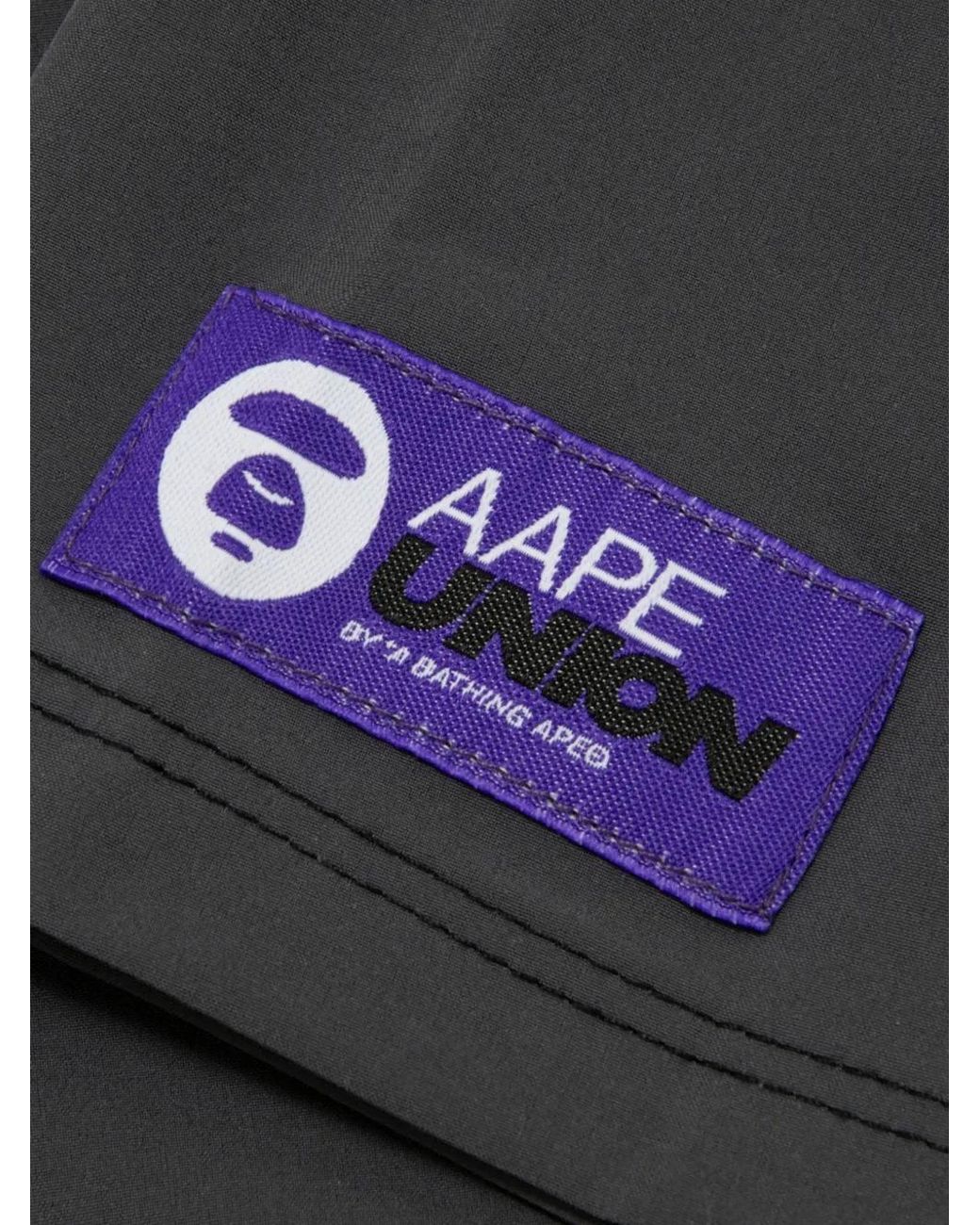 Aape By A Bathing Ape Black Logo-Print Shorts for men