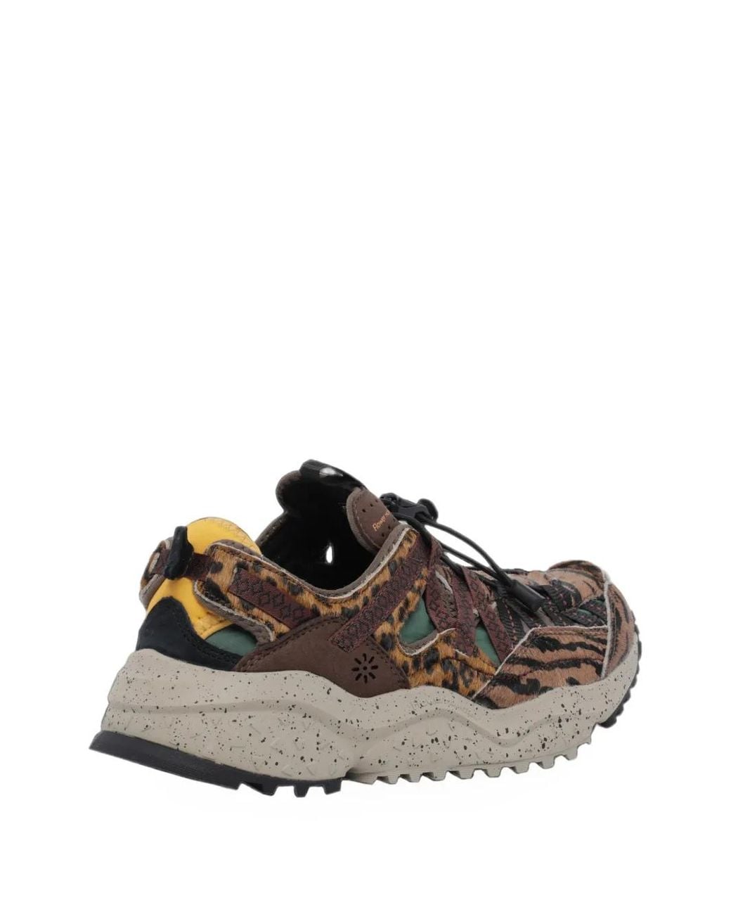 Flower Mountain Brown Kazana Animal-Print Toggle-Fastening Sneakers