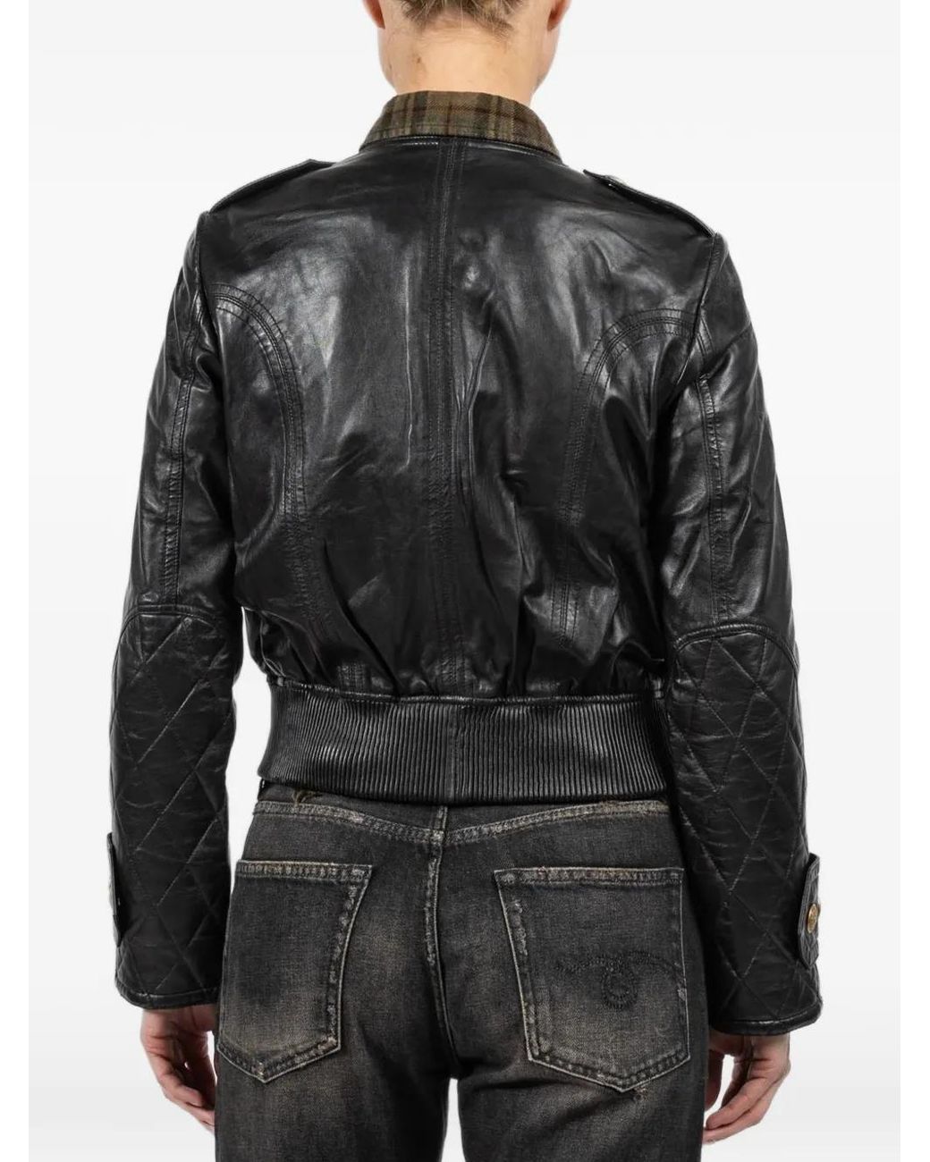 R13 Black Gesteppte Jacke Mit Knöpfen
