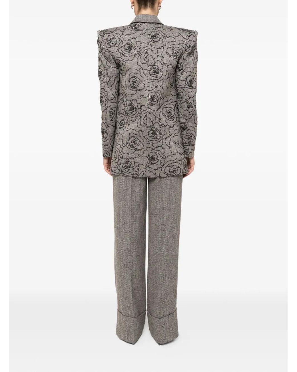 Nissa Gray Sequin-Embellished Double-Breasted Blazer