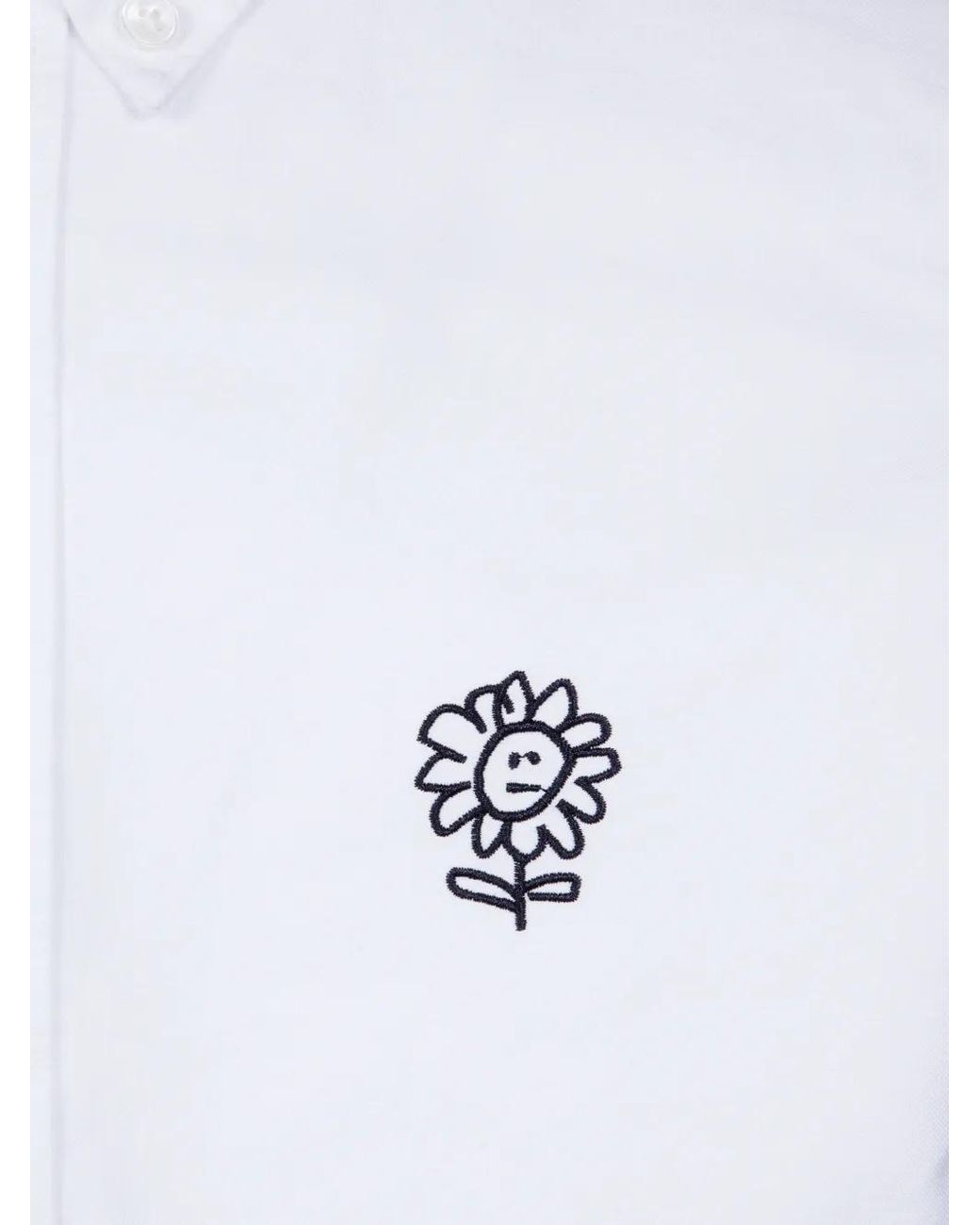 sunflower White Buttoned Embroidered Shirt for men